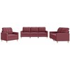 Sofa Sofos komplektas su pagalvėlėmis, 3 dalių, vyno, audinys