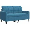 Sofa Sofos komplektas su pagalvėlėmis, 3 dalių, mėlynas, aksomas