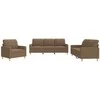 Sofa Sofos komplektas su pagalvėlėmis, 3 dalių, rudas, audinys