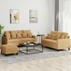 Sofa Sofos komplektas su pagalvėlėmis, 3 dalių, rudas, aksomas