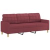 Sofa Sofos komplektas su pagalvėlėmis, 3 dalių, vyno, audinys