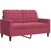 Sofa Sofos komplektas su pagalvėlėmis, 3 dalių, vyno, aksomas