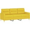 Sofa Sofos komplektas su pagalvėlėmis, 3 dalių, geltonas, audinys