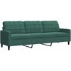 Sofa Sofos komplektas su pagalvėlėmis, 3 dalių, žalias, aksomas