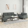 Sofa Sofos komplektas su pagalvėlėmis, 3 dalių, pilkas, audinys