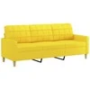 Sofa Sofos komplektas su pagalvėlėmis, 3 dalių, geltonas, audinys