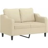 Sofa Sofos komplektas su pagalvėlėmis, 3 dalių, kreminis, audinys