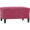 Sofa Sofos komplektas su pagalvėlėmis, 3 dalių, vyno, aksomas