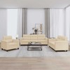 Sofa Sofos komplektas su pagalvėlėmis, 3 dalių, kreminis, audinys