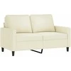 Sofa Sofos komplektas su pagalvėlėmis, 3 dalių, kreminis, aksomas