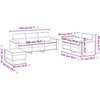 Sofa Sofos komplektas su pagalvėlėmis, 3 dalių, kreminis, audinys