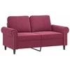 Sofa Sofos komplektas su pagalvėlėmis, 3 dalių, vyno, aksomas