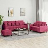 Sofa Sofos komplektas su pagalvėlėmis, 3 dalių, vyno, aksomas