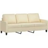 Sofa Sofos komplektas su pagalvėlėmis, 3 dalių, kreminis, audinys