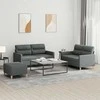 Sofa Sofos komplektas su pagalvėlėmis, 3 dalių, pilkas, audinys