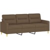 Sofa Sofos komplektas su pagalvėlėmis, 3 dalių, rudas, audinys