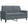Sofa Sofos komplektas su pagalvėlėmis, 3 dalių, pilkas, aksomas