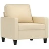 Sofa Sofos komplektas su pagalvėlėmis, 3 dalių, kreminis, audinys