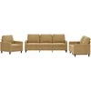 Sofa Sofos komplektas su pagalvėlėmis, 3 dalių, rudas, aksomas