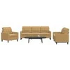 Sofa Sofos komplektas su pagalvėlėmis, 3 dalių, rudas, aksomas