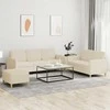 Sofa Sofos komplektas su pagalvėlėmis, 3 dalių, kreminis, audinys