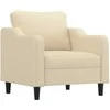 Sofa Sofos komplektas su pagalvėlėmis, 3 dalių, kreminis, audinys