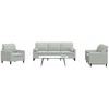 Sofa Sofos komplektas su pagalvėlėmis, 3 dalių, pilkas, aksomas