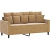 Sofa Sofos komplektas su pagalvėlėmis, 3 dalių, rudas, aksomas