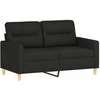 Sofa Sofos komplektas su pagalvėlėmis, 3 dalių, juodas, audinys