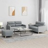 Sofa Sofos komplektas su pagalvėlėmis, 3 dalių, pilkas, audinys