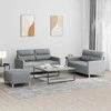 Sofa Sofos komplektas su pagalvėlėmis, 3 dalių, pilkas, audinys