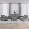 Sofa Sofos komplektas su pagalvėlėmis, 3 dalių, pilkas, audinys