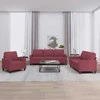 Sofa Sofos komplektas su pagalvėlėmis, 3 dalių, vyno, audinys