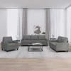 Sofa Sofos komplektas su pagalvėlėmis, 3 dalių, pilkas, audinys