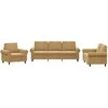 Sofa Sofos komplektas su pagalvėlėmis, 3 dalių, rudas, aksomas