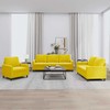 Sofa Sofos komplektas su pagalvėlėmis, 3 dalių, geltonas, aksomas