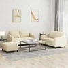 Sofa Sofos komplektas su pagalvėlėmis, 3 dalių, kreminis, audinys