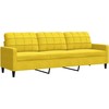Sofa Sofos komplektas su pagalvėlėmis, 3 dalių, geltonas, aksomas