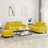 Sofa Sofos komplektas su pagalvėlėmis, 3 dalių, geltonas, aksomas