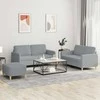 Sofa Sofos komplektas su pagalvėlėmis, 3 dalių, pilkas, audinys