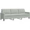 Sofa Sofos komplektas su pagalvėlėmis, 3 dalių, pilkas, aksomas