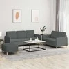 Sofa Sofos komplektas su pagalvėlėmis, 3 dalių, pilkas, audinys