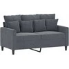 Sofa Sofos komplektas su pagalvėlėmis, 3 dalių, pilkas, aksomas