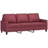 Sofa Sofos komplektas su pagalvėlėmis, 3 dalių, vyno, audinys