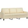Sofa Sofos komplektas su pagalvėlėmis, 3 dalių, kreminis, audinys