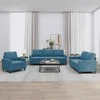 Sofa Sofos komplektas su pagalvėlėmis, 3 dalių, mėlynas, aksomas