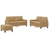 Sofa Sofos komplektas su pagalvėlėmis, 3 dalių, rudas, aksomas