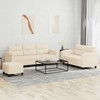 Sofa Sofos komplektas su pagalvėlėmis, 3 dalių, smėlio, audinys