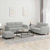 Sofa Sofos komplektas su pagalvėlėmis, 3 dalių, pilkas, audinys