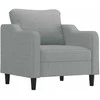 Sofa Sofos komplektas su pagalvėlėmis, 3 dalių, pilkas, audinys